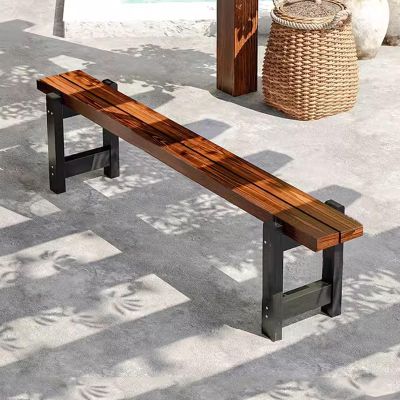 LKPMGOA Outdoor Garden Bench, Black