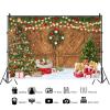ASDCXZ Christmas Photo Backdrop 10x8 ft, Outdoor Snowfield, Christmas Tree, Gifts, Wooden Wall and Glitter Design view 2