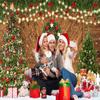 ASDCXZ Christmas Photo Backdrop 10x8 ft, Outdoor Snowfield, Christmas Tree, Gifts, Wooden Wall and Glitter Design view 4