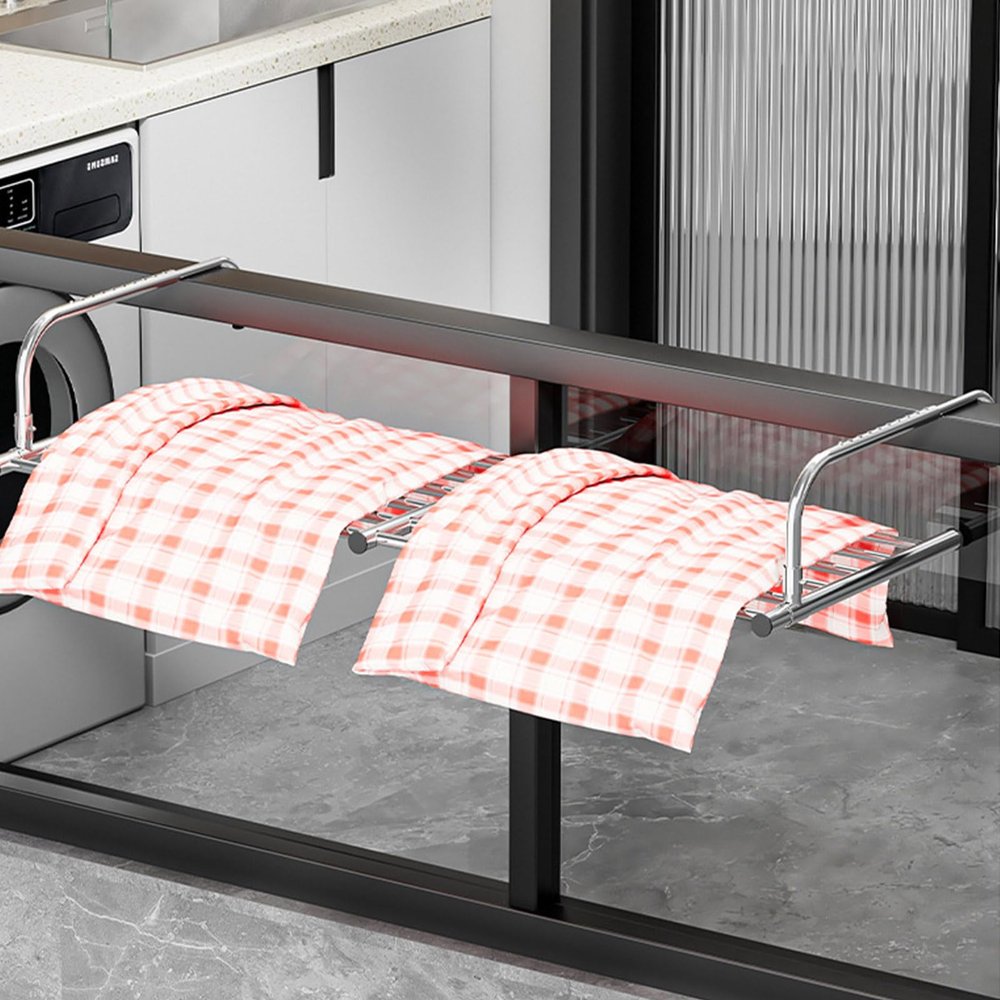 Wall-Mounted Folding Stainless Steel Drying Rack