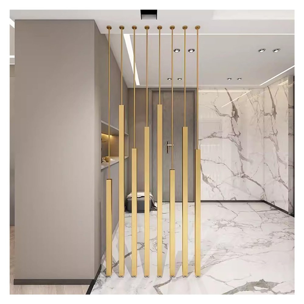 Floor-to-Ceiling Room Divider with Wood Slats, 2–8 ft