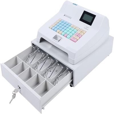 Cash Register with Detachable Cash Drawer, LED Display, 48 Keys