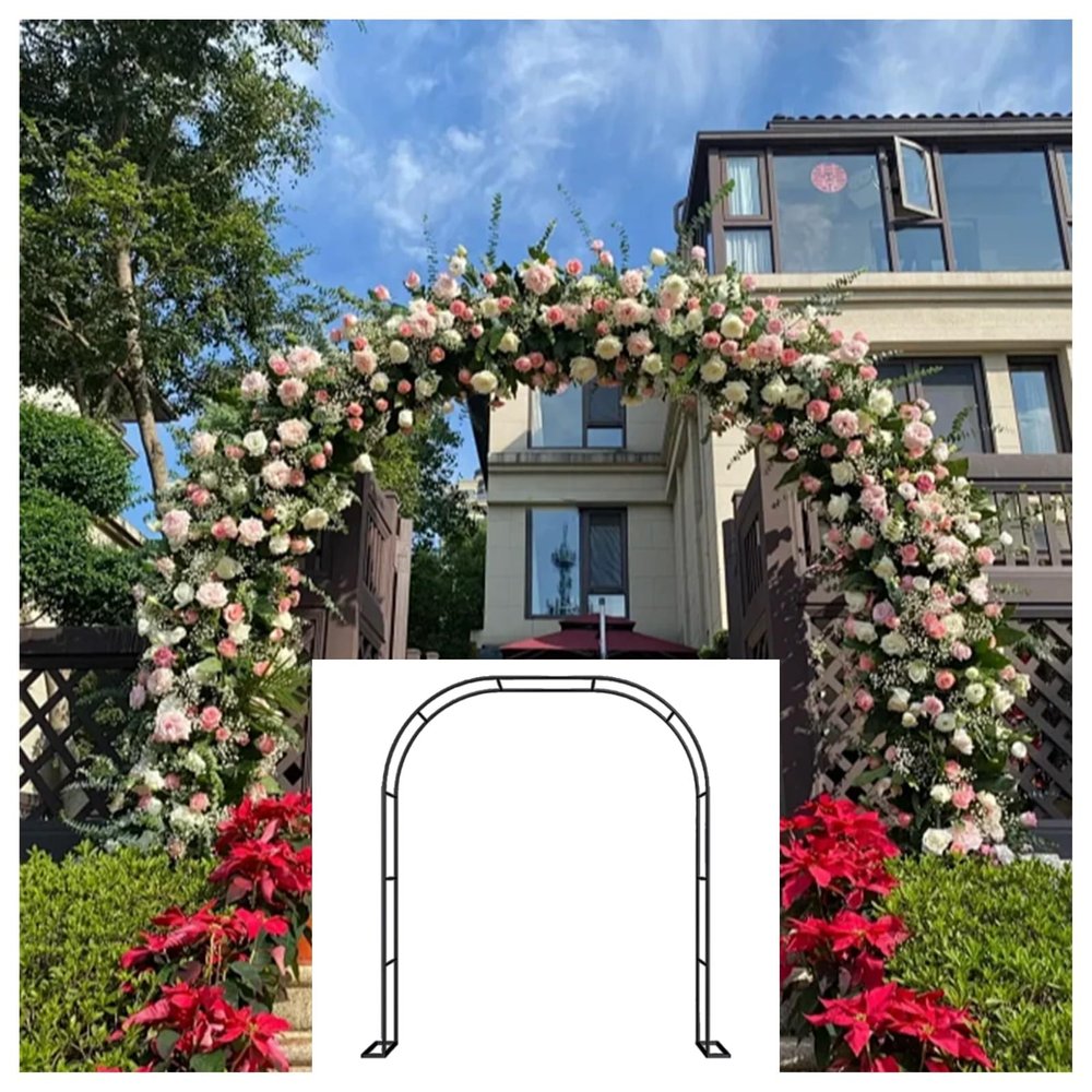 Bcojnlue Strong, Durable Metal Garden Arch, Weather-Resistant Support Arch for Climbing Plants, Vines, Lights and Flowers, White, 80 x 200 cm