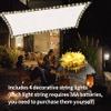 Sun Shade Sail, Pergola Cover, Rectangular Outdoor Shade Net with LED String Lights, 18 x 50 m view 2