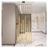 Ceiling-to-Floor Room Divider with Wooden Slats view 1