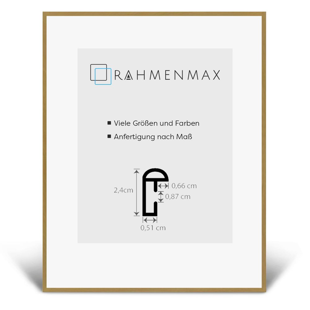 RahmenMax Ohio Picture Frame 20 x 57 cm, Plastic Poster & Puzzle Frame, Light Wood-Look Finish