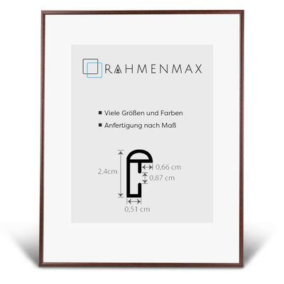 Ohio Dark Brown Plastic Frame for 77 x 96 cm Picture with Acrylic Glass