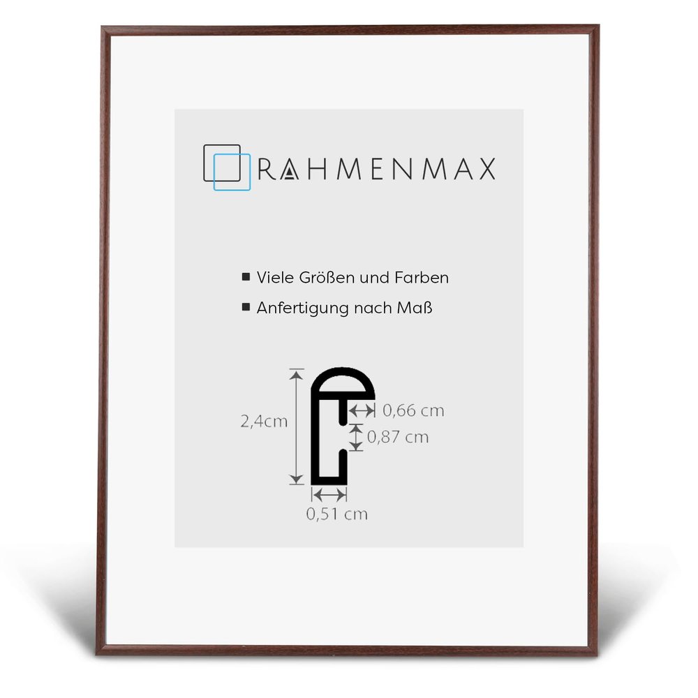 Ohio Dark Brown Plastic Frame for 77 x 96 cm Picture with Acrylic Glass
