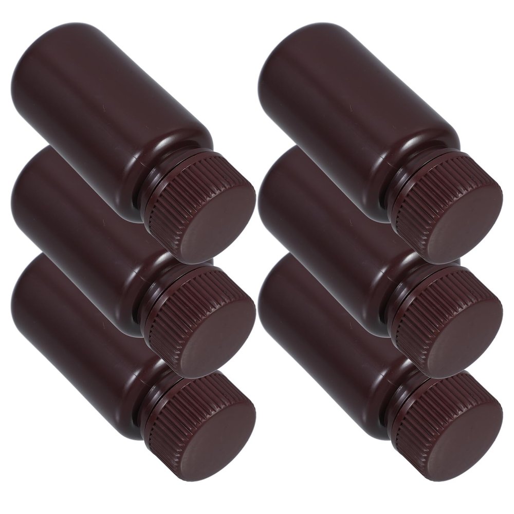 JECOMPRIS 6-Piece Refillable Plastic Sample Containers, 60 ml, with Screw Caps
