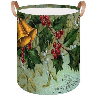 Large Laundry Basket with Christmas Tree Bells