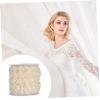 SEWACC Beige Plastic Rose Trim for Sewing, Decorative Flower Applique with Beads for Bags and Children's Weddings view 3