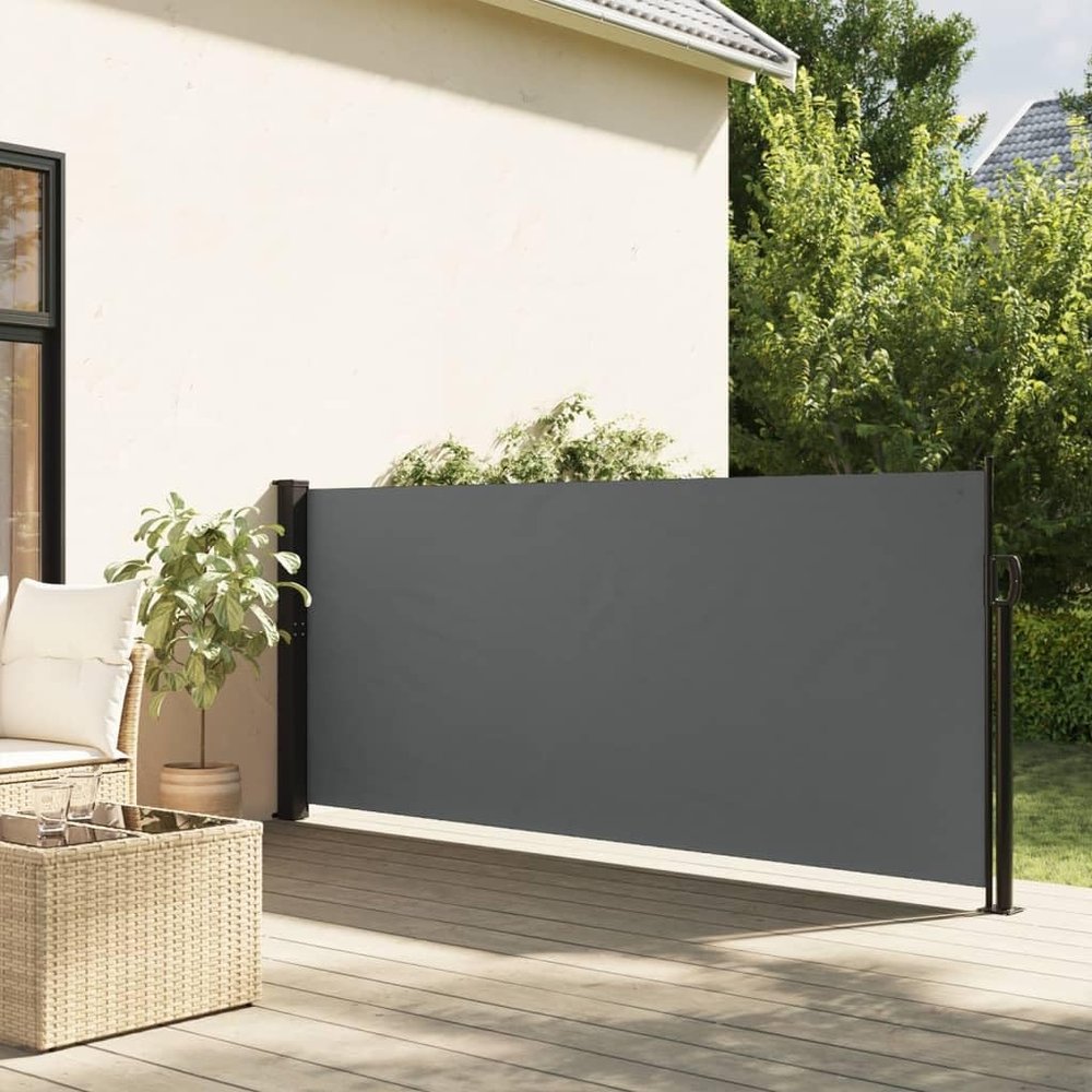 Homgoday Retractable Side Awning, Anthracite, 120 x 600 cm