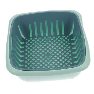 RORPOIR Double-Layer Draining Basket for Fruits and Vegetables, Wall-Mounted Plastic Colander