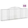Homgoday Outdoor Planter Boxes, Arch Gabions, 8 Pieces, 300 x 30 x 100/120 cm, Galvanized Iron view 2