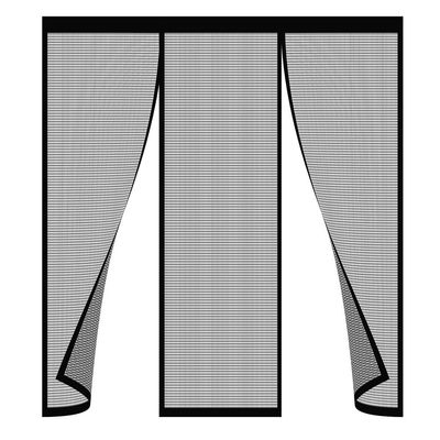 Magnetic Insect Screen Curtain for Balcony Doors, 165 x 100 cm, Black