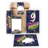 12 Graffiti Neon Invitations for a 9th Birthday Party with Envelopes, Bags, Stickers, Bookmarks & Notepads view 1