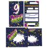 12 Graffiti Neon Invitations for a 9th Birthday Party with Envelopes, Bags, Stickers, Bookmarks & Notepads view 2