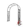 Metal Rose Arch Garden Gate Trellis for Climbing Roses, Black, Widths 140/180/220/260/300/340 cm (4.6' x 7.5' / 140 x 230 cm) view 1