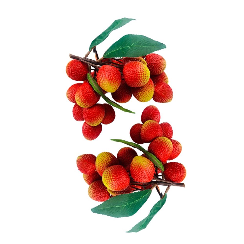 HOMOCONO Artificial Lychee Fruits for Decoration and Photo Props, 2 Bunches