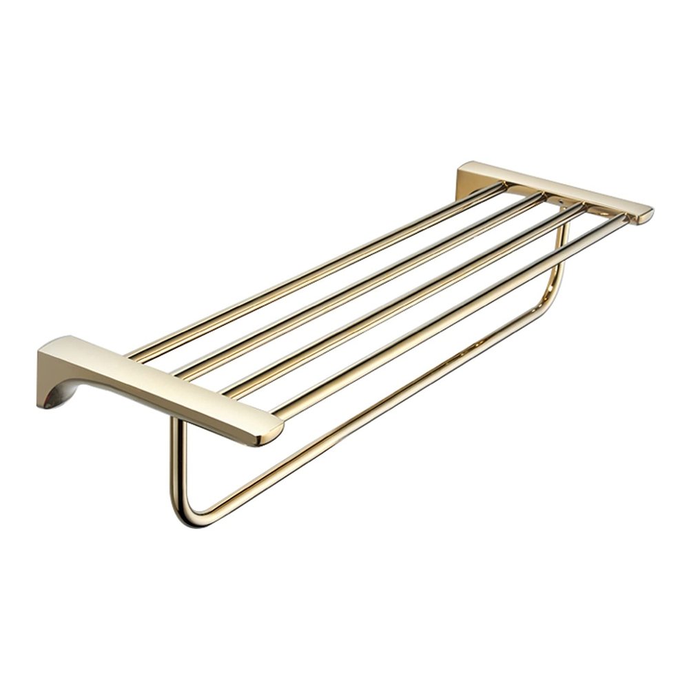 Light Gold Wall-Mounted Folding Double Towel Rack