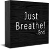 Feehiget Just Breathe Wooden Sign, Desk Decor for Home and Office, 12.7 x 12.7 cm view 1