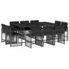 vidaXL 11-Piece Garden Dining Set with Cushions, Black Poly Rattan view 1