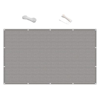 Balcony Privacy Screen 0.7 x 5.4 m, UV- and Weather-Resistant, Sun Protection, with Cable Ties, Light Gray