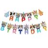 CENPEK 11-Piece Cat Face Cake Decorations, Party Pennant Banner, Reusable Cat-Themed Birthday Party Decor view 3