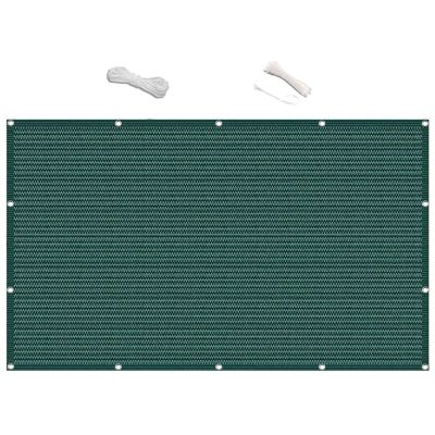 Balcony Privacy Screen 1 x 8.4 m, Wind- and Water-Permeable, UV Protection, with Eyelets and Cable Ties, Dark Green