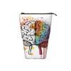ULKMFFCF Left and Right Brain Advantage Printed Standing Telescopic Pencil Case, Black, One Size view 3
