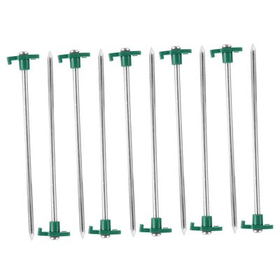 WOONEKY 10-Piece Stainless Steel Tent Stakes with Hook and Hole
