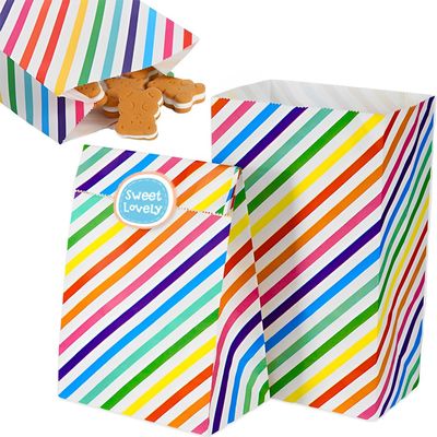 KINDOYO 10-Pack Paper Gift Bags with Thank You Stickers