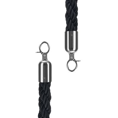 Queue Barrier Rope with Hooks, Black, Blue, or Red