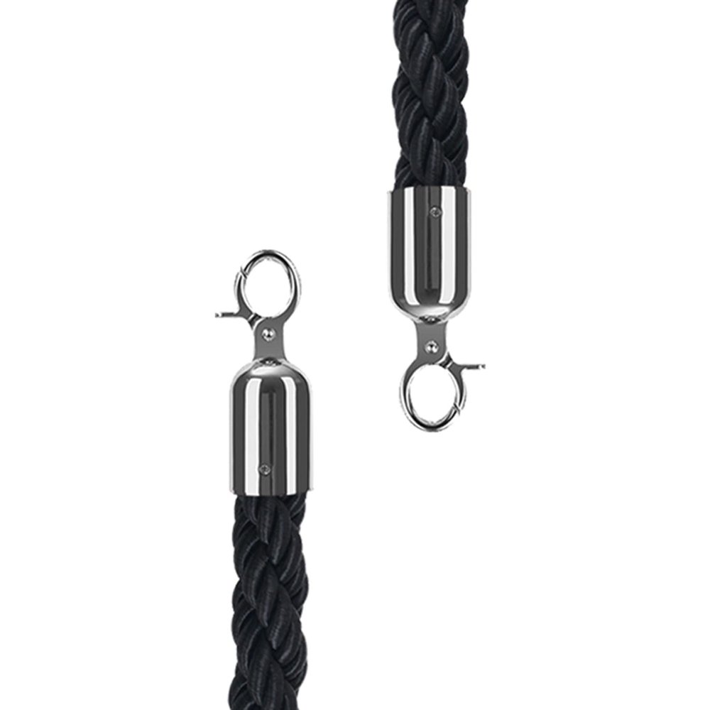 Queue Barrier Rope with Hooks, Black, Blue, or Red