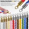 Queue Barrier Rope with Hooks, Black, Blue, or Red view 4
