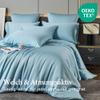 Luowei Bamboo Bedding Set 200 x 220 cm, Cooling & Breathable, Blue, Lyocell view 3