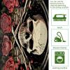 VAPOKF Set of 2 Skull and Red Rose Kitchen Mats view 3