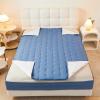 Zippered Mattress Cover, Adjustable Quilted Mattress Protector, 90 x 190 + 15 cm, Blue view 1