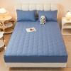 Zippered Mattress Cover, Adjustable Quilted Mattress Protector, 90 x 190 + 15 cm, Blue view 2