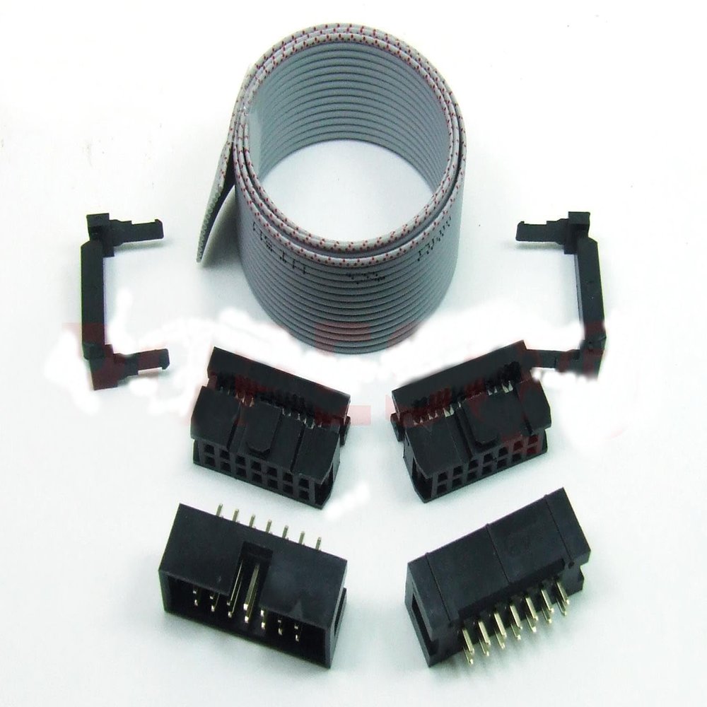 POPESQ 1-Piece 14-Pin IDC 2.54 mm Cable Kit, 30 cm, Straight #A50