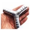MEXEWORD 1-Piece 3-Way Y-Shaped Hose Connector, 304 Stainless Steel, 10 mm Barbed Fitting view 3