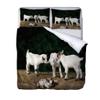VACSAX 135 x 200 cm Microfiber Duvet Cover Set for Girls, 3D White Lamb Print, 2 Zippered Pillowcases 80 x 80 cm view 1