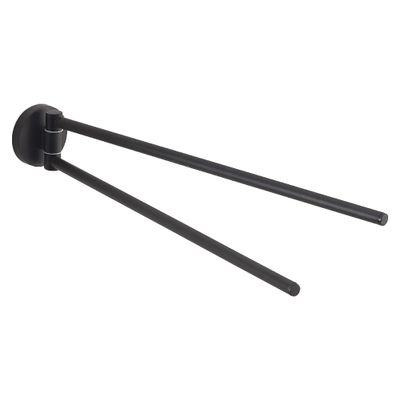 Gedy Felce Plus Double-Jointed Towel Rack, Matte Black