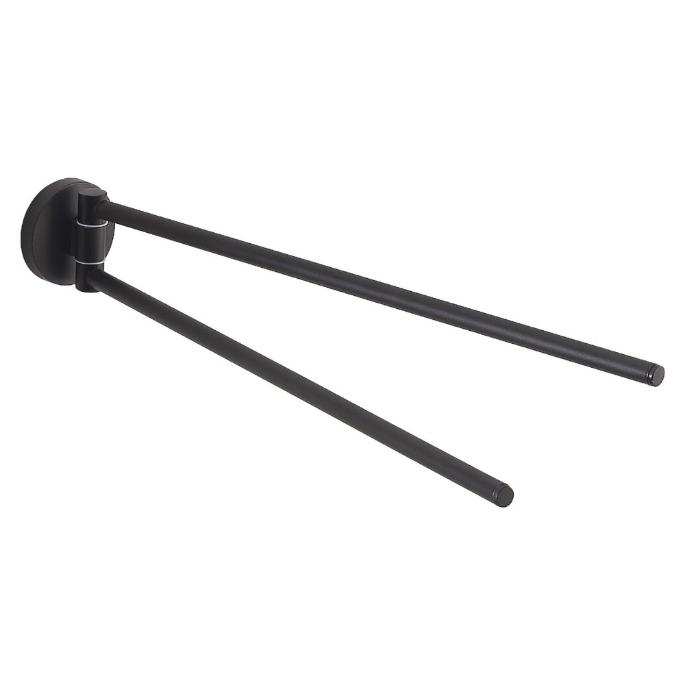 Gedy Felce Plus Double-Jointed Towel Rack, Matte Black