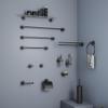 Gedy Felce Plus Double-Jointed Towel Rack, Matte Black view 4