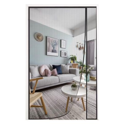 Magnetic DIY Screen Door Kit, Side-Opening, Black, 155 x 265 cm