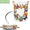 Laundry Basket with Butterfly Design, Colorful, Large, Foldable Fabric Storage Bin view 3