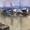 MHFFDYIV Famous Painting Wall Art, L'Appam London Docks by John Lavery, Abstract Print, 60 x 90 cm view 1