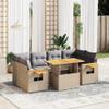 Homgoday 7-Piece Outdoor Sleeper Sofa Set with Beige Cushions view 1