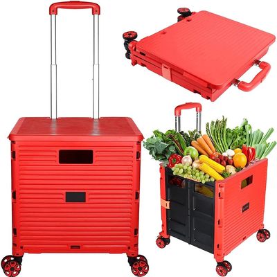 HARIPYER Collapsible Folding Cart with Wheels and Telescoping Handle